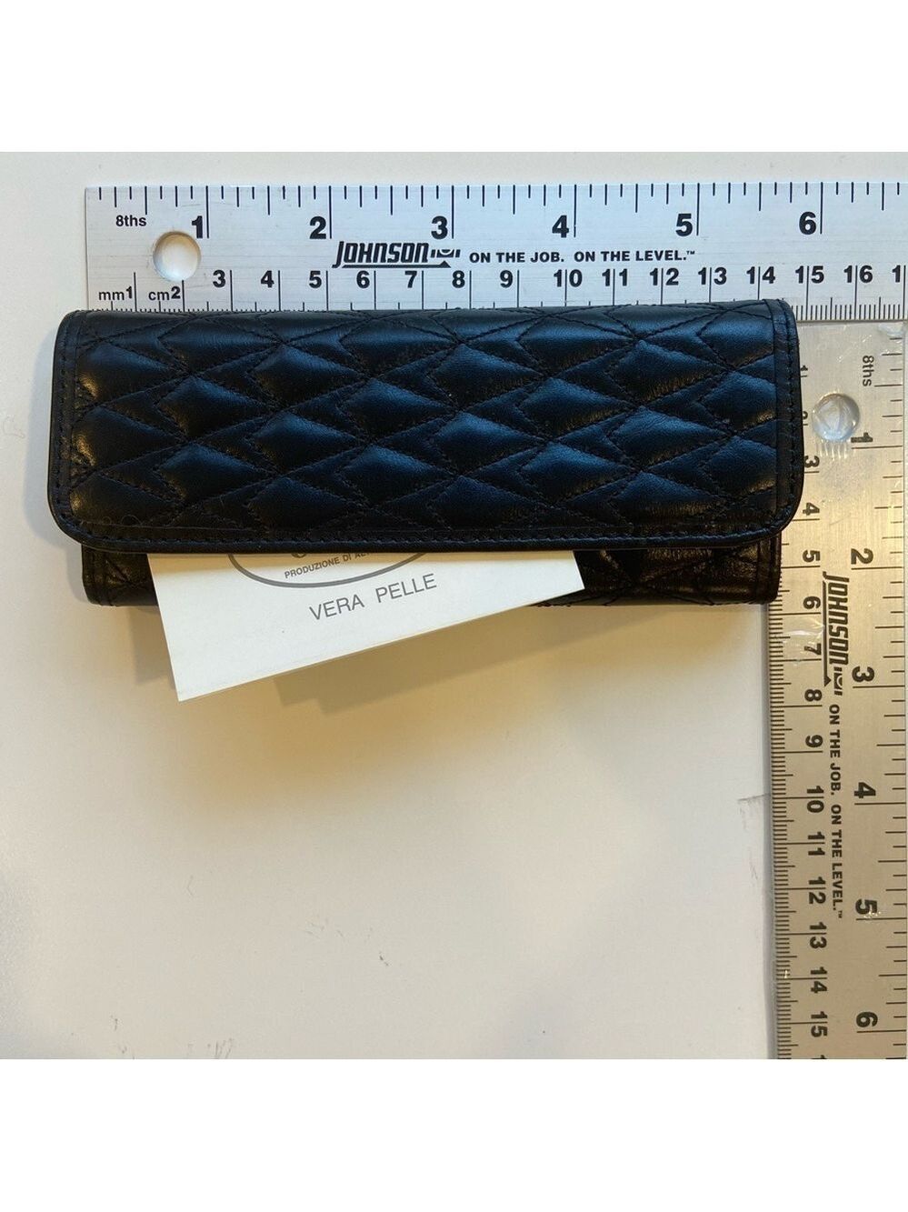 Vintage Valentino Orlandi genuine leather key and card older wallet black gold - Picture 7 of 10